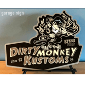 NEW Kustom Garage wall signs - Dirty Monkey Kustoms Canadian GearHead Shirts & Apparel