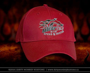 Silver Fox Speed & Custom embroidered hat - red - Dirty Monkey Kustoms CDN GearHead Apparel - Canada