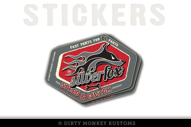 "Silver Fox Speed & Custom" - Sticker v2 - Dirty Monkey Kustoms CDN GearHead Apparel - Canada
