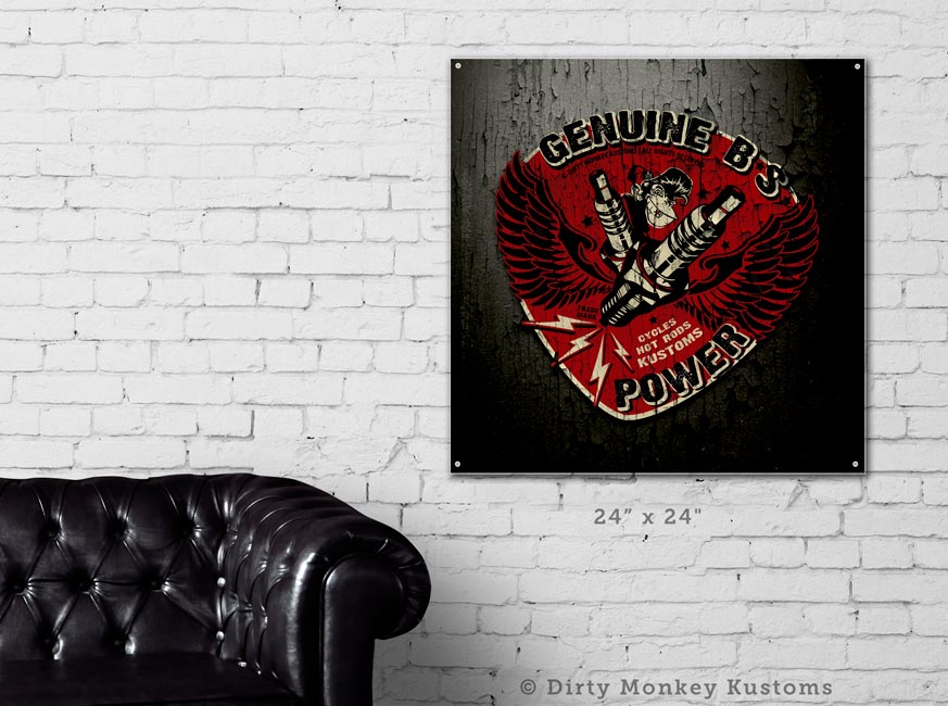 Hot Rod Garage Art - Wall signs & Banners - Dirty Monkey Kustoms CDN  GearHead Apparel