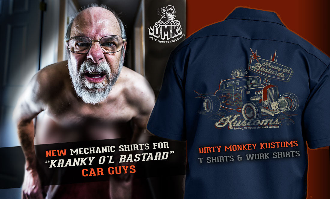 Custom Work Shirts ~ Hot Rod | Rat Rod | Rockabilly Styles S - Primer Grey - Dickies - Dirty Monkey Kustoms