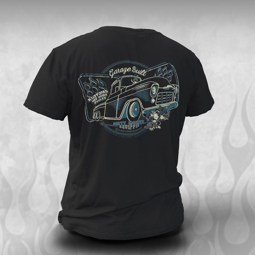 "1955 Chevy truck" Hot Rod tee shirt - Dirty Monkey Kustoms CDN GearHead Apparel - Canada