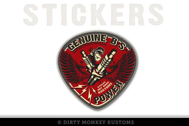 "B*S Power" - Hot Rodder Sticker - Dirty Monkey Kustoms CDN GearHead Apparel - Canada