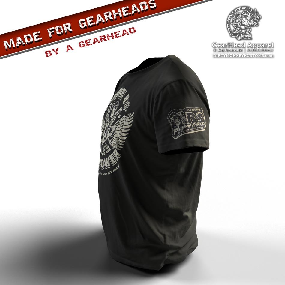 "BS Spark Plugs" vintage GearHead hot rodder t shirt - Dirty Monkey Kustoms CDN GearHead Apparel - Canada