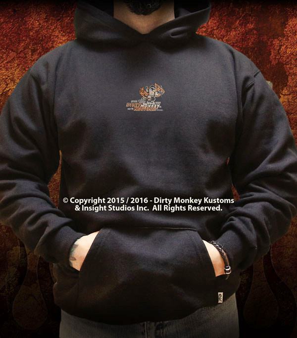 "Crossed Pistons" Hot Rod hoodie - Dirty Monkey Kustoms CDN GearHead Apparel - Canada