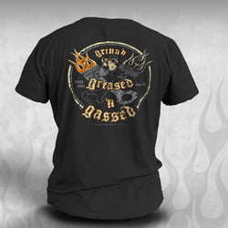 "Crossed Pistons" hot rod t shirt - Kustom original design - Dirty Monkey Kustoms CDN GearHead Apparel - Canada