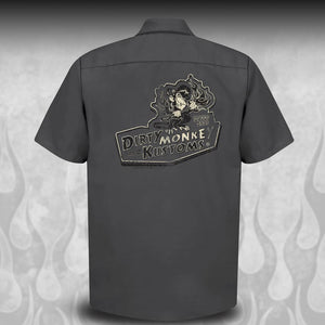 "Dirty Monkey Kustoms" vintage hot rod ol skool work shirt - Dirty Monkey Kustoms CDN GearHead Apparel - Canada