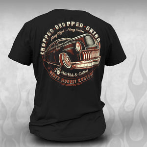 DMK Chopped '49 Merc Hot Rod t shirt - Dirty Monkey Kustoms CDN GearHead Apparel - Canada