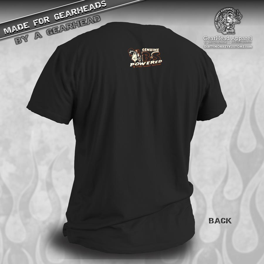 "Genuine B•S" DMK brand Hot Rod t shirts - Dirty Monkey Kustoms CDN GearHead Apparel - Canada