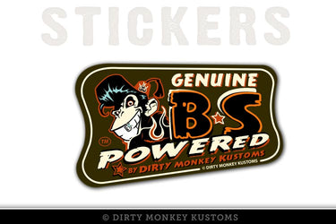 "Genuine B*S Powered" - Tool Box Sticker - Dirty Monkey Kustoms CDN GearHead Apparel - Canada