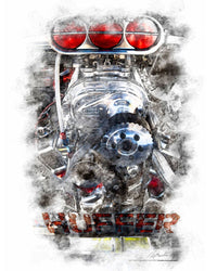 "Huffer" original Hot Rod photo art poster print - Dirty Monkey Kustoms CDN GearHead Apparel - Canada