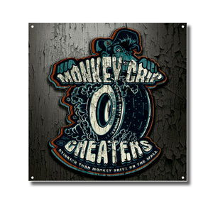 "Monkey Grip Cheaters" Hot Rod garage sign - Dirty Monkey Kustoms Canadian GearHead Shirts & Apparel - Canada