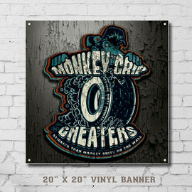 "Monkey Grip Cheaters" Hot Rod garage sign - Dirty Monkey Kustoms Canadian GearHead Shirts & Apparel - Canada