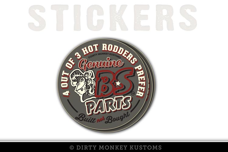 Primer Grey "B*S Speed Parts" Tool Box Stickers - Dirty Monkey Kustoms CDN GearHead Apparel - Canada