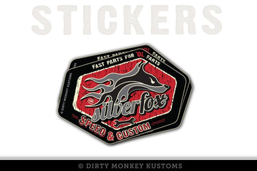 "Silver Fox Speed & Custom" - Sticker v2 - Dirty Monkey Kustoms CDN GearHead Apparel - Canada